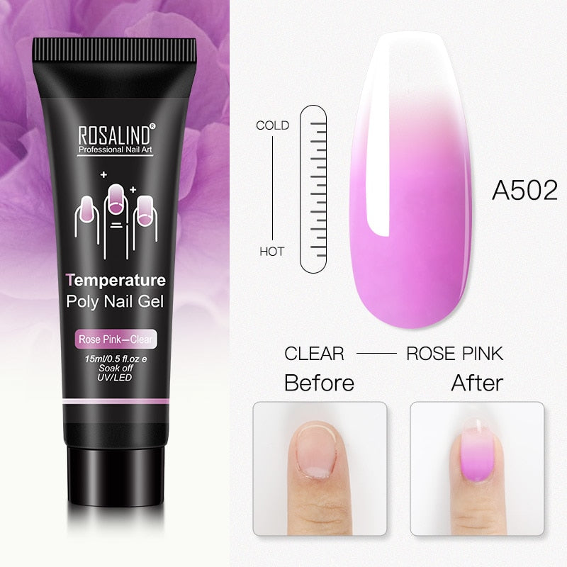 ROSALIND Glitter Poly Nail Gel Extension 15ml Gel Polish All For Manicure Poly Builder Gel Semi Permanent Soak Off Nail Art