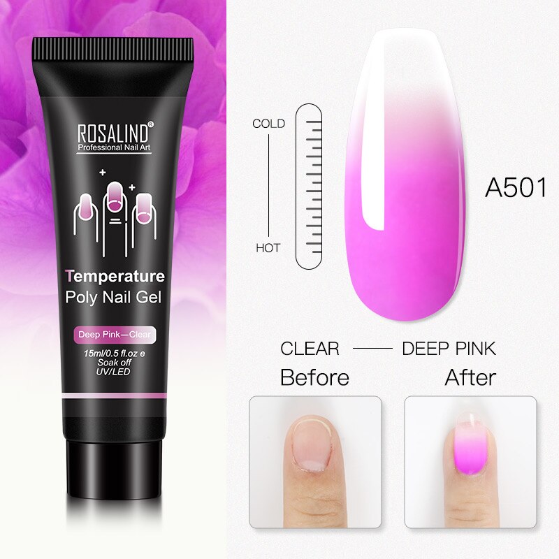 ROSALIND Glitter Poly Nail Gel Extension 15ml Gel Polish All For Manicure Poly Builder Gel Semi Permanent Soak Off Nail Art