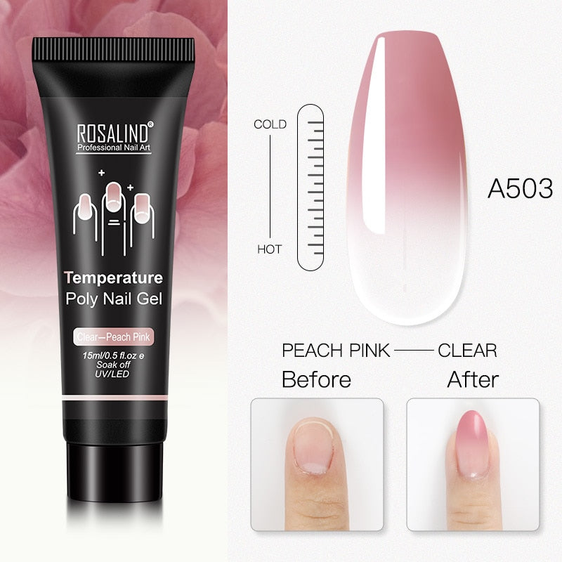 ROSALIND Glitter Poly Nail Gel Extension 15ml Gel Polish All For Manicure Poly Builder Gel Semi Permanent Soak Off Nail Art