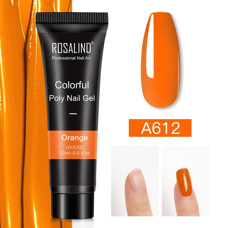 ROSALIND Glitter Poly Nail Gel Extension 15ml Gel Polish All For Manicure Poly Builder Gel Semi Permanent Soak Off Nail Art