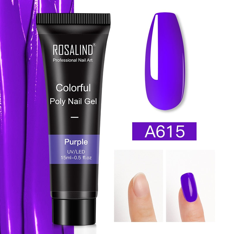 ROSALIND Glitter Poly Nail Gel Extension 15ml Gel Polish All For Manicure Poly Builder Gel Semi Permanent Soak Off Nail Art