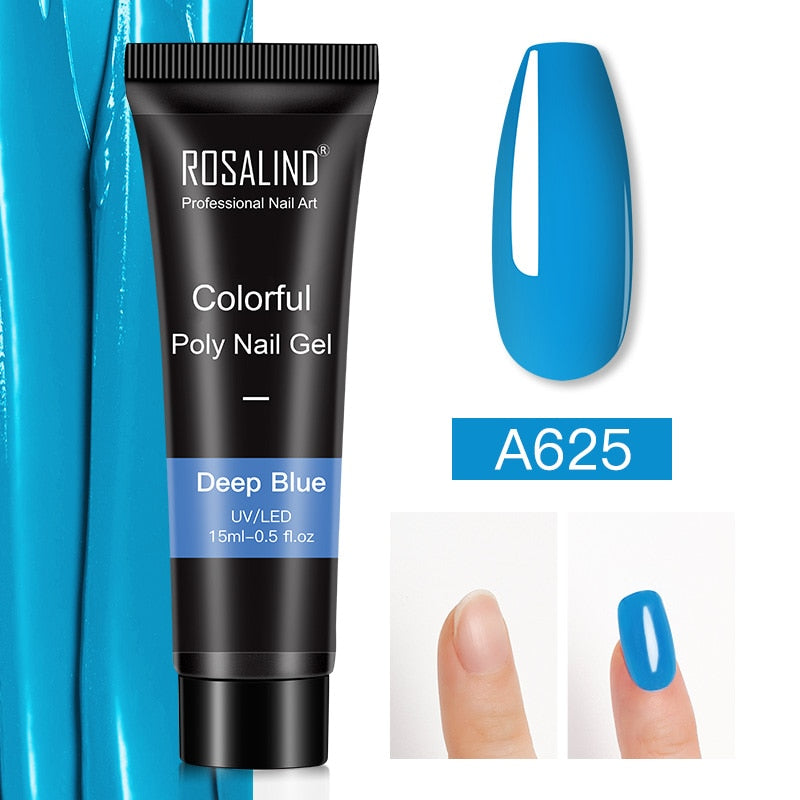 ROSALIND Glitter Poly Nail Gel Extension 15ml Gel Polish All For Manicure Poly Builder Gel Semi Permanent Soak Off Nail Art