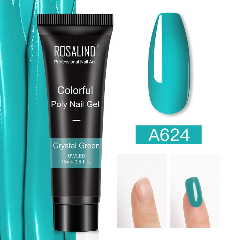 ROSALIND Glitter Poly Nail Gel Extension 15ml Gel Polish All For Manicure Poly Builder Gel Semi Permanent Soak Off Nail Art